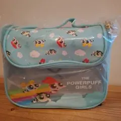 パワーパフカールズ フック付きトラベルポーチ　ブルー