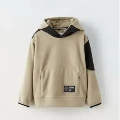ZARA kidsスポーティ フリース フードパーカー　8-9歳（130CM）