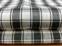 A290 ・綿100%・W幅チェック柄・黒2m