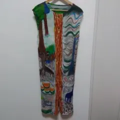TSUMORI CHISATO 総柄 ノースリーブ ひざ丈ワンピース