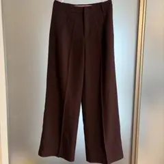 新品未使用ダークブラウン ワイドパンツ ハイウエスト
