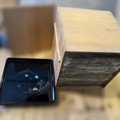 アンティークお膳10枚　木製　漆塗り　沈金お膳　漆器 木箱入りのサムネイル