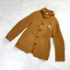 美品 DANTON ウールモッサショールコート くるみボタン 茶36*LD342