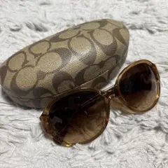 極美品✨COACH コーチ バタフライ オーバル サングラス サイドロゴ