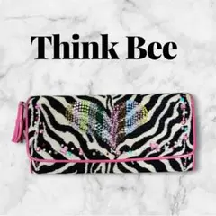 シンクビー‼️Think Bee ゼブラ柄ハートラインストーン長財布のサムネイル