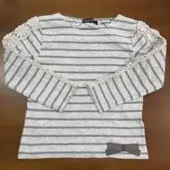 最終値下げ　Bebe グレー ボーダー　長袖Tシャツ　110 ロンTのサムネイル