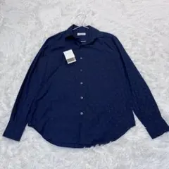 タグ付 TOMORROWLAND ドット柄 長袖シャツ ネイビー M
