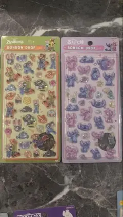 ズートピア スティッチドロップシール2枚セット　硬質⚠︎ご購入前に商品説明文を必読