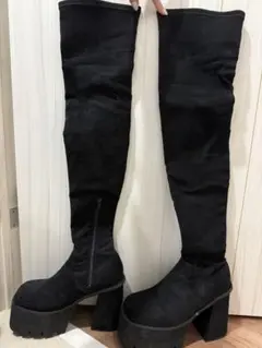 EMODA スクエアフィットロングブーツ Lサイズ ブラック