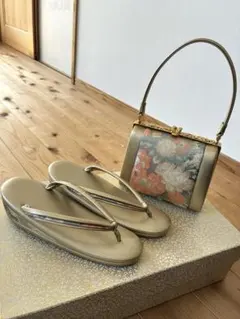成人式 和装 花柄ハンドバッグと草履セット やまと