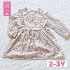 美品○花柄 長袖 子ども ワンピース 2-3Y SHEIN 女の子