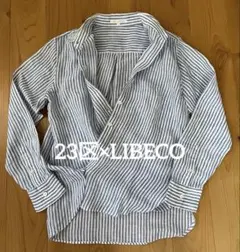 23区×LIBECOリネン2wayブラウス ブルーストライプ 38(M)のサムネイル