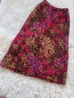 LAPINE フラワープリント タイトスカート 冬物　9号