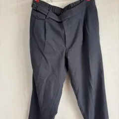 ビームス　グレー　スラックス ベルト付き タック入り