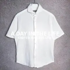 A DAY IN THE LIFE カッタウェイカラーショートスリーブシャツ 白のサムネイル