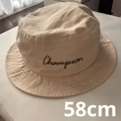 ★チャンピオン★バケットハット ベージュ ロゴ入り 58cm
