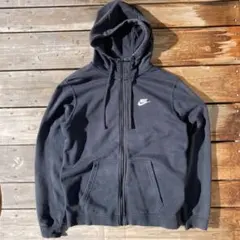 00s Nike ジップパーカー ブラック フェード　短丈　シティー y2k