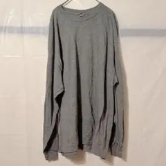 美品✨️ GILDAN ヘビーコットン 長袖 Tシャツ 【2XL】 グレー 無地