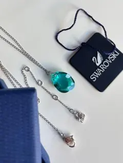 新品　Swarovski ティールブルー　ネックレス