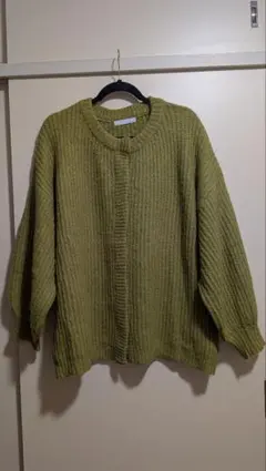 Fサイズ オリーブグリーン カーディガン ニット