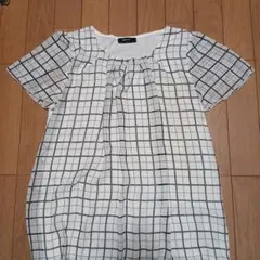COMME CA ISM チェック柄 半袖 チュニック Lのサムネイル