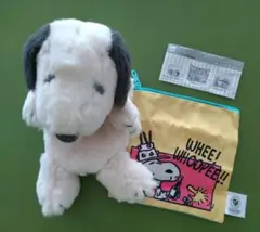 ●SNOOPY 75周年記念「ポーチ」「ロングぬいぐるみポーチ」2点セット
