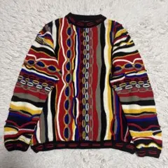 Bergati 幾何学模様3Dニット 立体編み COOGI風 VINTAGE