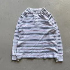 00s old uniqlo border l/s ヘンリーネック ボーダー 白