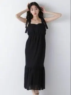 NATURALBEAUTY BASICメッシュレースショルダーリボンワンピース