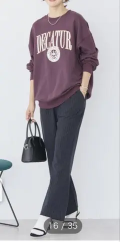 美品☆ベイカーストライプ柄 スラックス パンツ