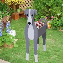 イタリアングレーハウンド イタグレ ウィペット木製 プランター 小物入れ S