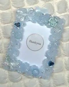 水色ホイップデコトレカケース透明感キラキラ