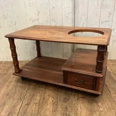 昭和レトロ お座敷ワゴン ポットワゴン 木製 引き出懐かしい 家具 ポット台 昭和レトロ 木製 引き出し収納 キャスター付き ポットワゴン