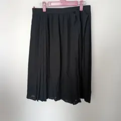 ブラック プリーツスカート ひざ丈
