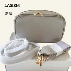LASIEM ラシエム ショルダーバッグ お財布ショルダー シルバー 本革 新品のサムネイル