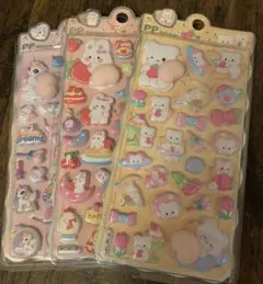 デ*B様 【3種セット】アニマルぷにぷにステッカー おしりシール 立体