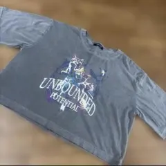 CHIP CLIP 猫プリント 半袖Tシャツ グレー