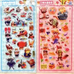 ぷっくりシール　ボンボンドロップシール　ズートピア　2枚セット　海外ライセンス品