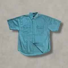 y*k様 90s Eddie Bauer 半袖シャツ 黒タグ ターコイズブルーツ