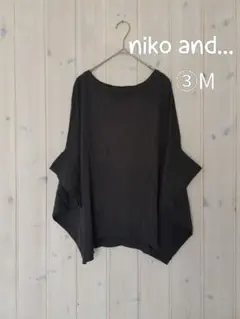 niko and...　変形ドルマンゆったりカットソー チャコール　③М