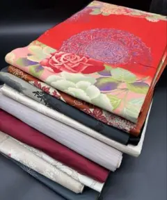 アンティーク　名古屋帯　9本　まとめ売り　リメイク　ハギレ　練習用　52