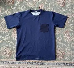 ネイビー Lサイズ ポケット付き Tシャツ