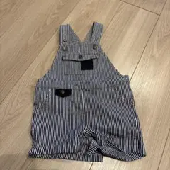 ストライプ柄オーバーオール