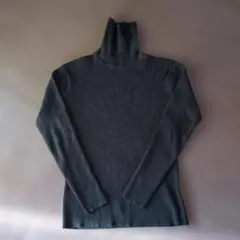 ダークグレー タートルネック セーター L