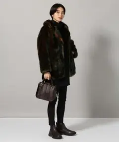 JEANASIS ファーコート ブラウン　ミンクライクブルゾン
