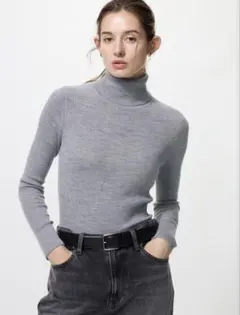 メリノリブタートルネックセーター / UNIQLO