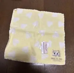 【新品・タグ付き】PAUL & JOE ハンカチ イエロー ハート 猫刺繍