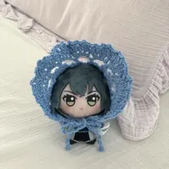 ぬい服 ヘッドドレス バブーシュカ 青 水色 ちびぐるみ 10cm ぬいぐるみ服