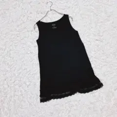 【シュカグローバルワーク】　タンクトップ　（Ｌ）　レース　フリル　黒のサムネイル