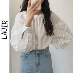新品 LAUIR レースドッキングボリュームブラウスのサムネイル